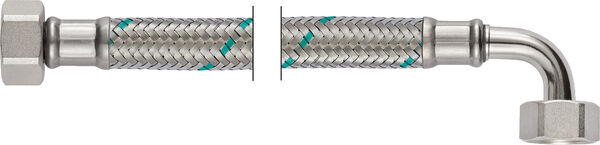 Tubo rinforzato Neoflex Ø 13 mm, 500 mm 2 dadi filettati ¾" x ¾" curva, rivestimento in acciaio image number 0