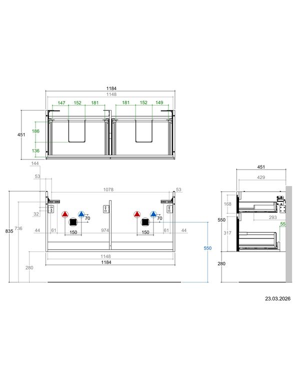 Meuble sous-lavabo Alterna dinea S Blanc premium image number 1
