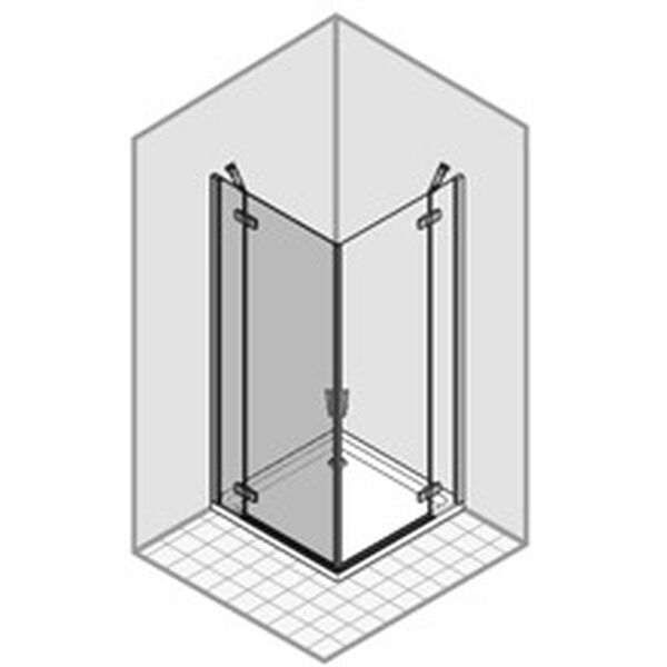 Porta oscillante duka Pura R 5000 con elemento fisso per cabina diagonale image number 0