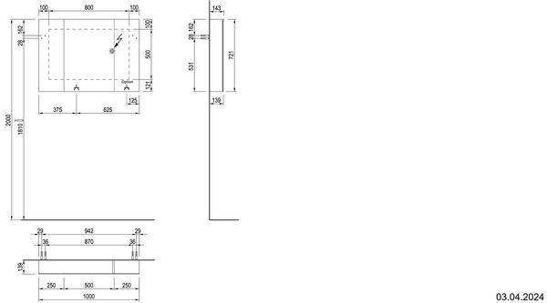 Spiegelschrank Alterna enea LED plus Kastanie Lichtfarbe stufenlos verstellbar 2700-6500 K image number 2