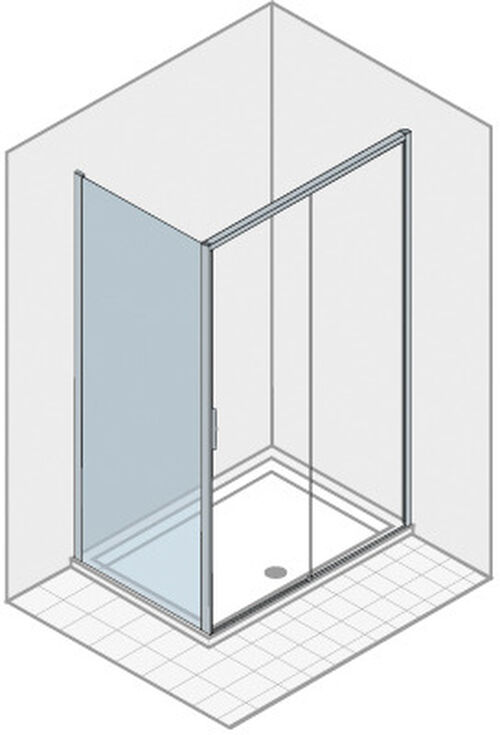 Parete laterale Duka Natura 4000 Colore argento Vetro trasparente