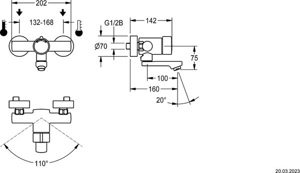 Wandarmatur KWC F3SM1003 &frac12;" Verchromt image number 1