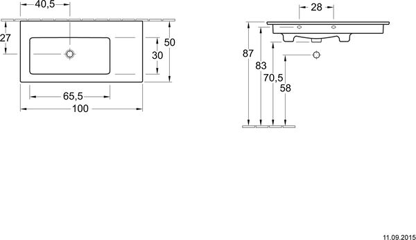 Waschtisch Venticello 100 x 50 cm Weiss image number 1