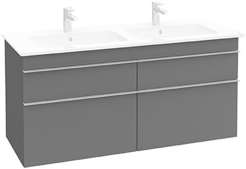 Waschtischm&ouml;bel Venticello Glossy grey Griff verchromt