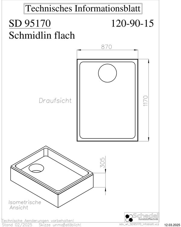 Support de receveur de douche Schedel image number 1