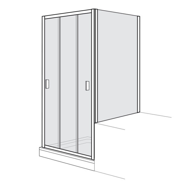 Porte coulissante Duscholux Optima 400 Argent &eacute;lox&eacute; Verre clair image number 0