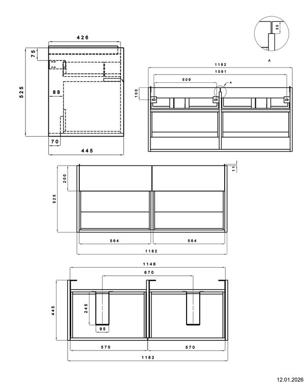 Meuble sous-lavabo Alterna calea S Blanc premium image number 1