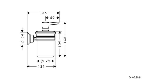 Distributeur de savon Axor Montreux chromé image number 1