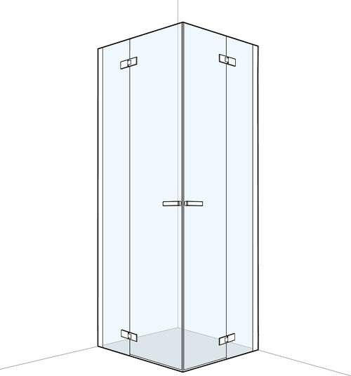 Cabina diagonale Koralle S600 Plus Cromato Vetro trasparente