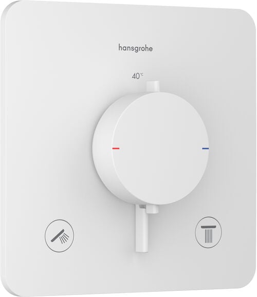 Syst&egrave;me de douche Hansgrohe Ecostat Comfort Q Blanc mat