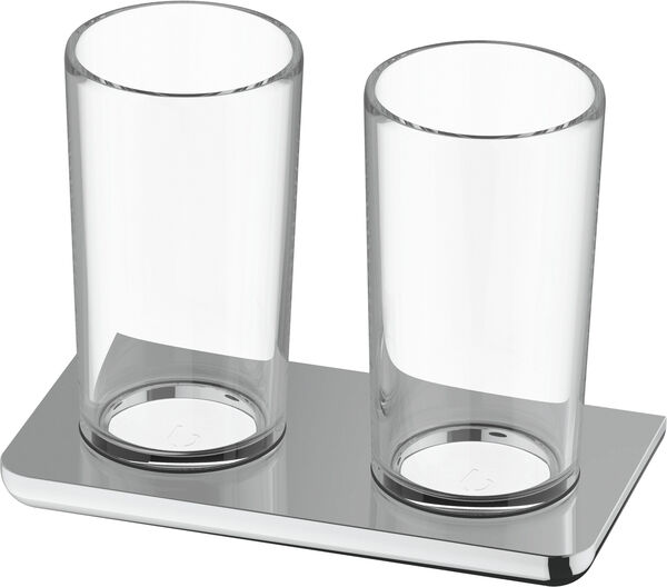 Porte-verre double Bodenschatz Liv Chromé image number 0