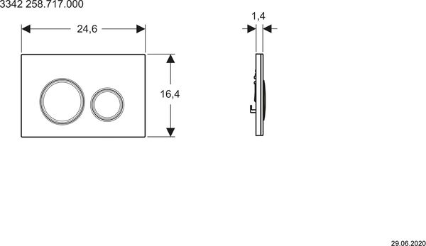 Plaque de d&eacute;clenchement Geberit Sigma50 round Noyer am&eacute;ricain image number 1