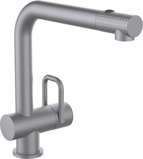 Mélangeur d'évier Laufen Twin acier inoxydable brossé