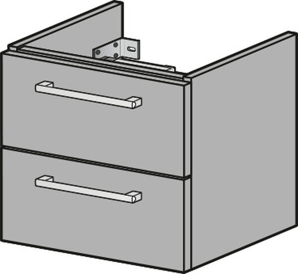 Armadio sottolavabo Alterna pro S, altezza 46 cm, profondità 44 cm, 2 cassetti, maniglie cromate, image number 0
