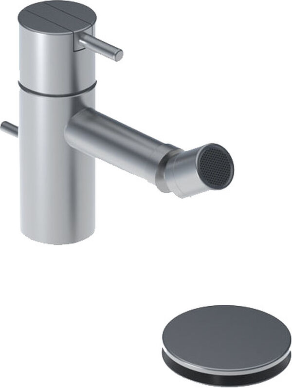 Miscelatore per bidet Vola s 114 mm, ugello orientabile leva corta piletta di scarico image number 0