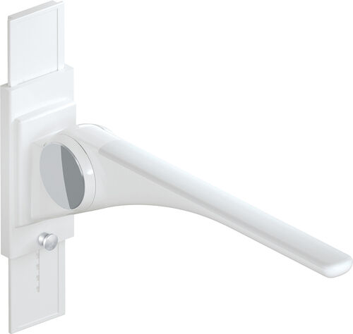Barre d'appui relevable Hewi LifeSystem Basic Blanc de sécurite brillant Zone de préhension blanc mat