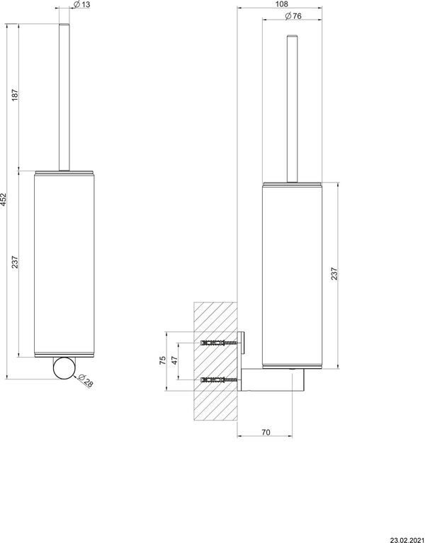 Klosettbürstenhalter Gessi 316 Steel brushed flessa image number 1