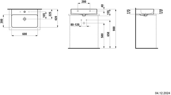 Auflegewaschtisch Laufen Val Schwarz matt image number 1