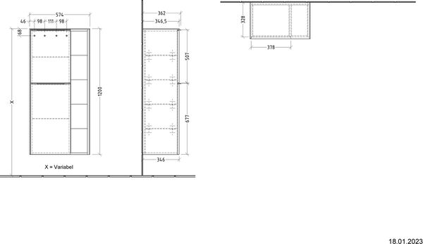 Seitenschrank Villeroy & Boch Subway 3.0 Taupe image number 1