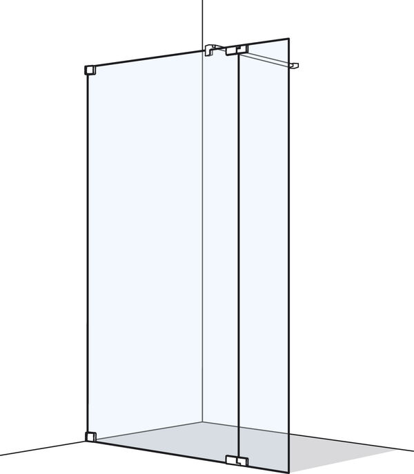 Paroi laterale en pose libre Koralle S808 couleur acier inoxydable Verre clair image number 0