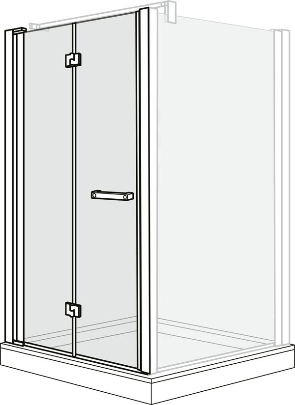 Drehfalttür Duscholux Optima 6 silbereloxiert Echtglas klar CareTec Pro image number 0