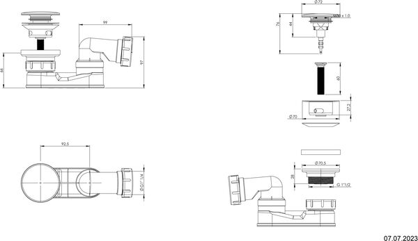 Vidage de baignoire Alterna yari Blanc mat image number 1