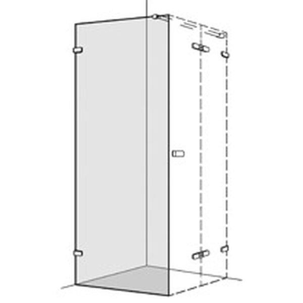 Seitenwand Koralle S505 verchromt Echtglas klar Duschguard image number 0