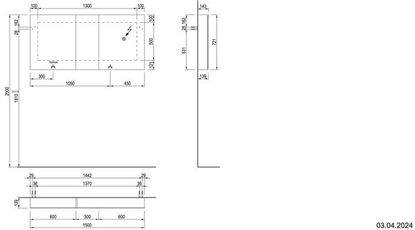 Spiegelschrank Alterna enea LED plus smoke grey Lichtfarbe stufenlos verstellbar 2700-6500 K image number 2