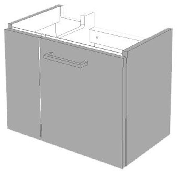 Armadio sottolavabo Alterna Pro, 1 porta, cerniere a destra, elemento fisso con scaffale aperto a sinistra image number 0