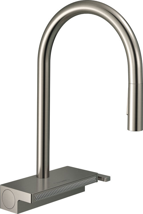 Miscelatore monocomando per lavello Hansgrohe Aquno Select M81 colore acciaio inossidabile