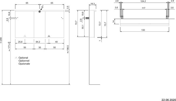 Armoire de toilette Alterna format LED plus cashmere grey image number 1
