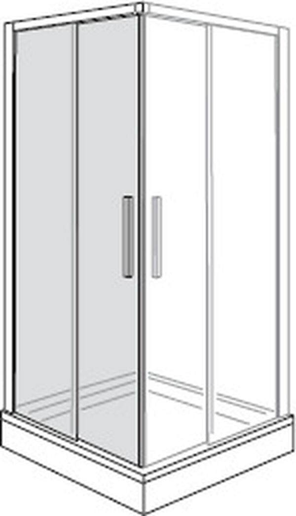 Porta scorrevole Alterna liva per ingresso ad angolo, 2 pezzi, altezza 200 cm lato sinistro, larghezza 90 cm image number 0