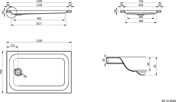 Duschwanne Schmidlin Weiss image number 1