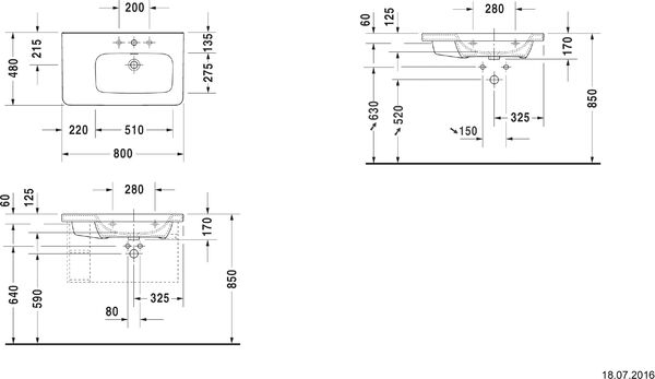 Lavabo pour meubles DuraStyle 80 x 48 cm Blanc image number 1