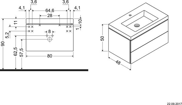Combinaison de lavabo Duravit Vero Air Blanc mat image number 1