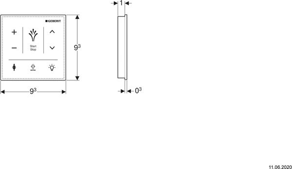 Panneau de commande mural Geberit Sela Blanc image number 1