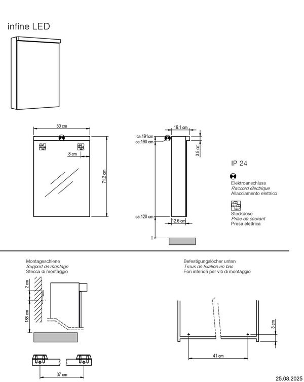 Spiegelschrank Alterna infine LED Weiss Lichtfarbe Neutralweiss 4000 K image number 1