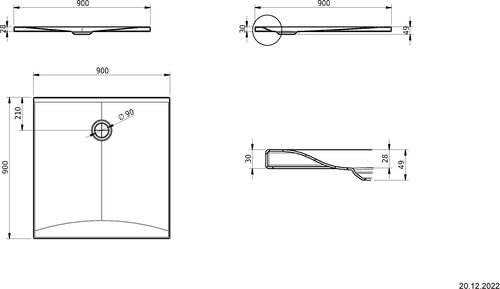 Duschenwanne Schmidlin Viva 90 x 90 cm Zement satiniert Duschenwanne Schmidlin Viva 90 x 90 cm Zement satiniert