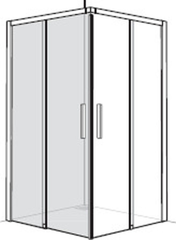 Porta scorrevole Alterna liva per ingresso ad angolo, 2 pezzi, altezza 200 cm lato sinistro, larghezza 90 cm image number 0