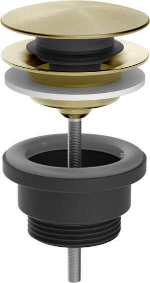 Ablaufventil Gessi 316 Push-open und Schaft 1¼" brushed brass