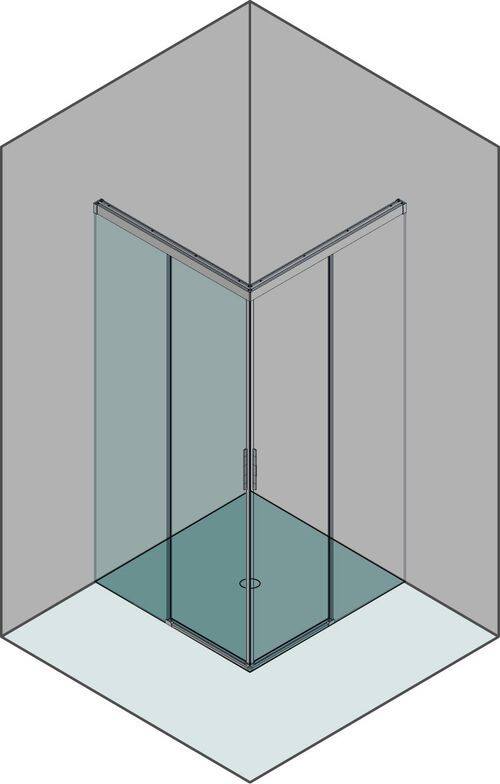 Porte coulissante Duka Natura 4000, montage au sol Silber hochglanzeloxiert Verre clair