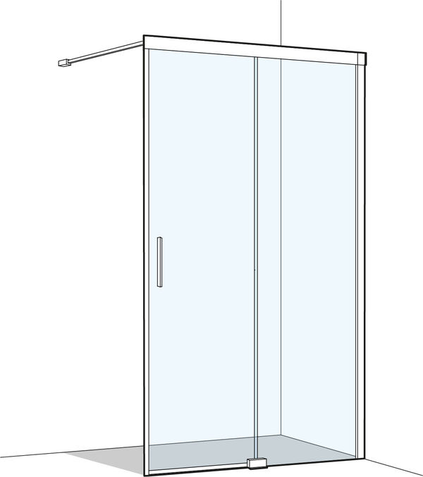 Porta scorrevole Koralle S500 Plus, 1 elemento fisso a destra, 138,5 - 140 cm, a posa libera, con image number 0