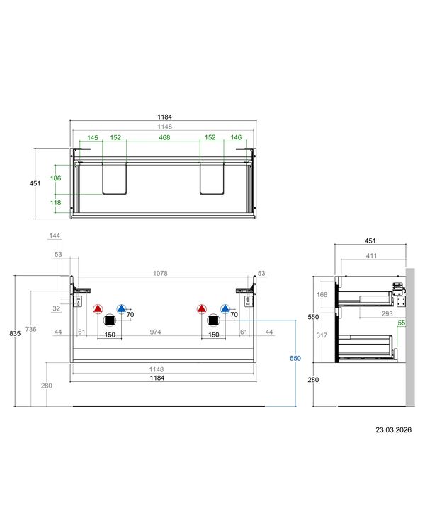 Meuble sous-lavabo Alterna dinea S Blanc premium image number 1