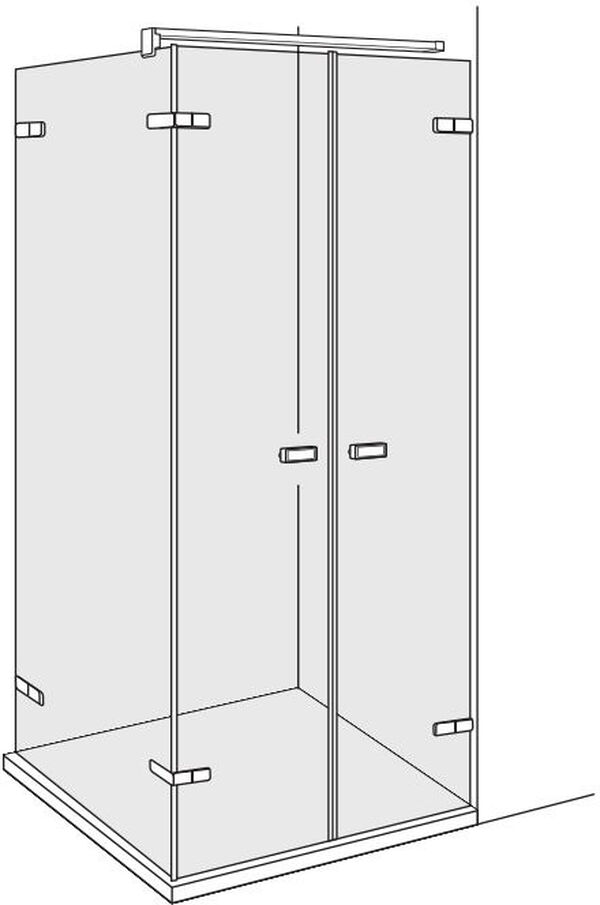 Porte battante Duscholux Viva noir mat Verre clair CareTec Pro image number 0