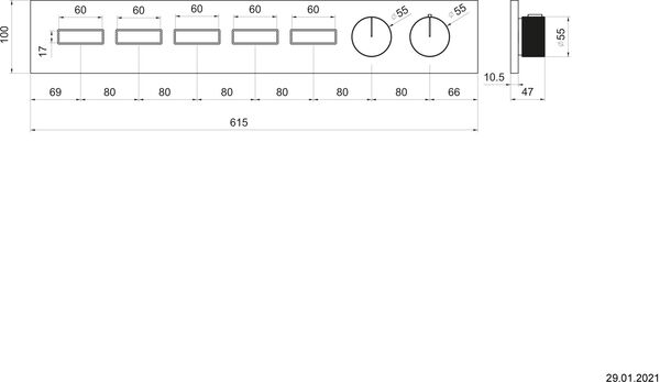 Duschsystem-Endmontageset Gessi HI-FI Linear Antique brass image number 1