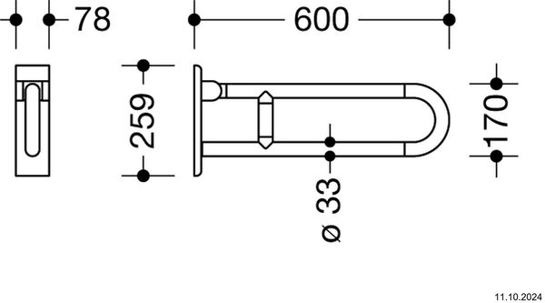 Barre d`appui escamotable Hewi 801 gris linea image number 1