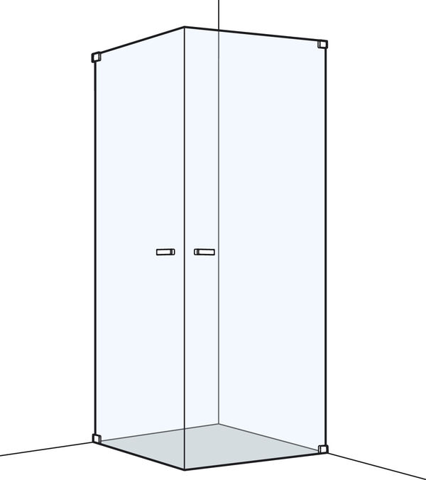 Paroi diagonale Koralle S808 Couleur acier inoxydable Verre clair Plus image number 0