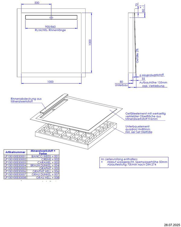 Duschelement Schedel LinePlus Pure image number 1