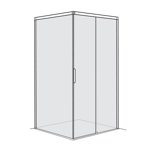 Porte coulissante Duscholux Bella Vita 4 Couleur acier inoxydable Verre clair CareTec Pro