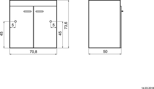 Meuble sous bac &agrave; laver Romay suspendu avec 2 portes image number 1
